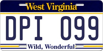 WV license plate DPI099