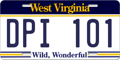 WV license plate DPI101