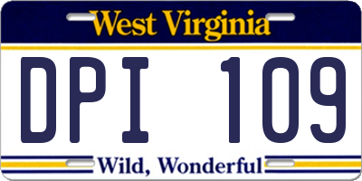 WV license plate DPI109