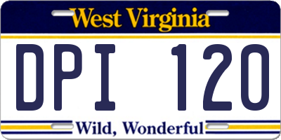 WV license plate DPI120