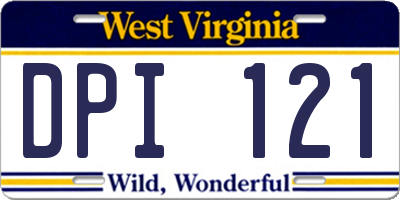 WV license plate DPI121