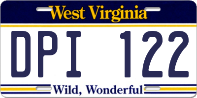 WV license plate DPI122