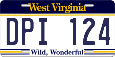 WV license plate DPI124