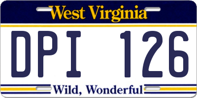 WV license plate DPI126