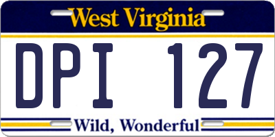WV license plate DPI127