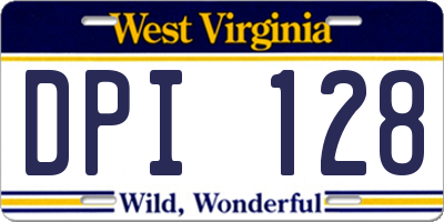 WV license plate DPI128