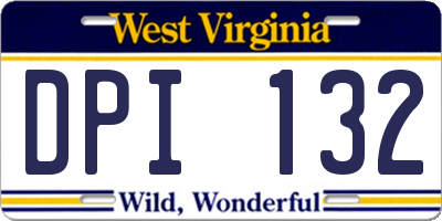 WV license plate DPI132