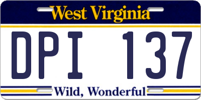 WV license plate DPI137
