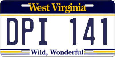WV license plate DPI141