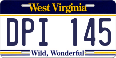 WV license plate DPI145