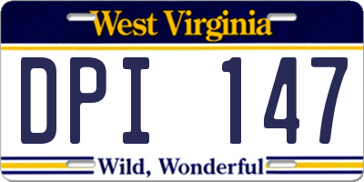 WV license plate DPI147