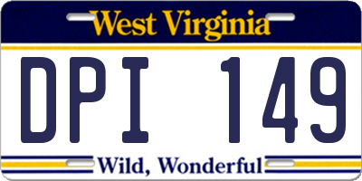 WV license plate DPI149