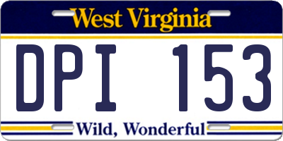 WV license plate DPI153