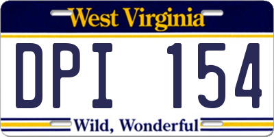 WV license plate DPI154