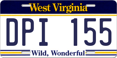 WV license plate DPI155