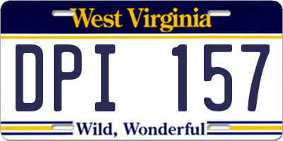 WV license plate DPI157