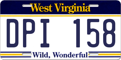 WV license plate DPI158