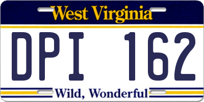 WV license plate DPI162