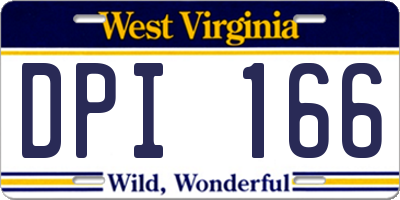 WV license plate DPI166