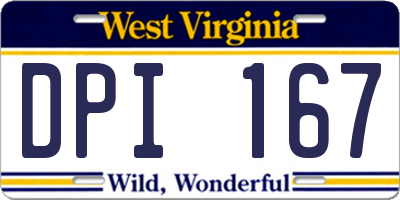 WV license plate DPI167