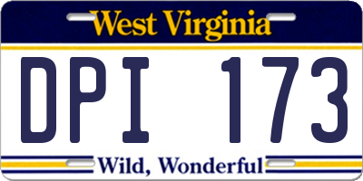 WV license plate DPI173