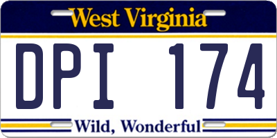 WV license plate DPI174