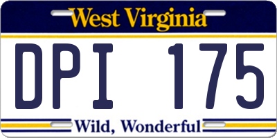 WV license plate DPI175