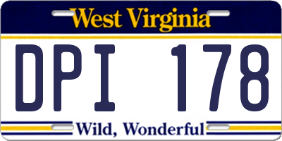 WV license plate DPI178