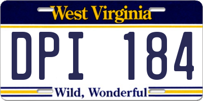 WV license plate DPI184