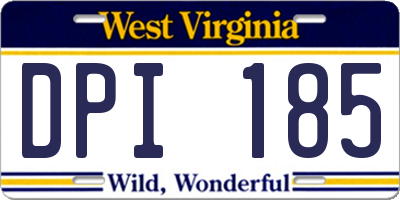 WV license plate DPI185