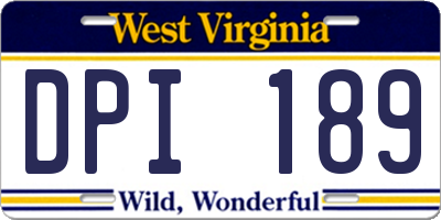 WV license plate DPI189