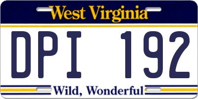 WV license plate DPI192