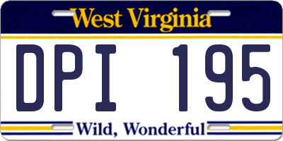 WV license plate DPI195