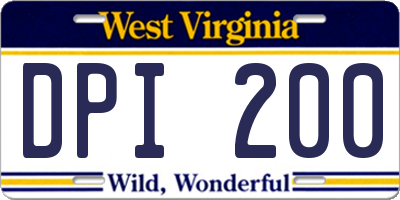 WV license plate DPI200