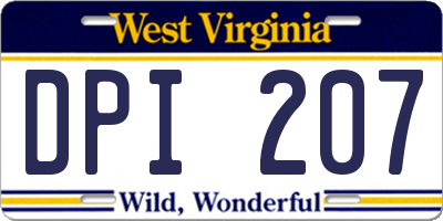 WV license plate DPI207