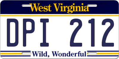 WV license plate DPI212