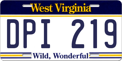 WV license plate DPI219