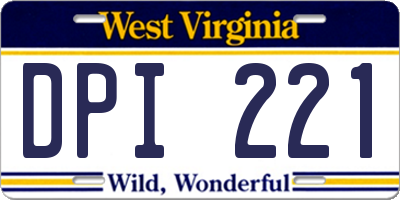 WV license plate DPI221