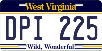 WV license plate DPI225