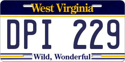 WV license plate DPI229