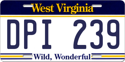WV license plate DPI239