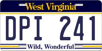 WV license plate DPI241