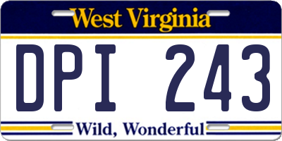 WV license plate DPI243