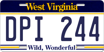 WV license plate DPI244