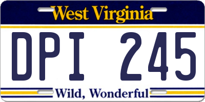 WV license plate DPI245