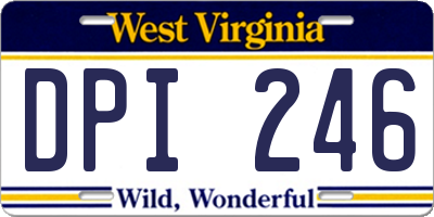 WV license plate DPI246