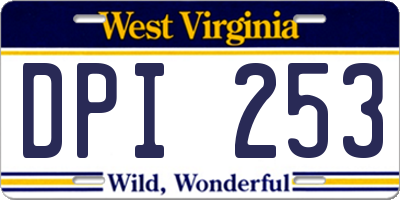WV license plate DPI253