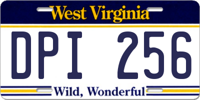 WV license plate DPI256