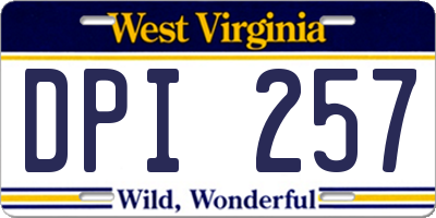 WV license plate DPI257