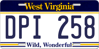 WV license plate DPI258